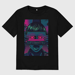 Мужская футболка оверсайз Музыкальная девушка
