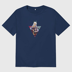 Футболка оверсайз мужская Демонесса по имени Вельзевул - Убивая слизней, цвет: тёмно-синий