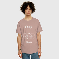 Футболка оверсайз мужская JIMIN FACE Set Me Free, цвет: пыльно-розовый — фото 2