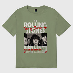 Футболка оверсайз мужская The Rolling Stones rock, цвет: авокадо