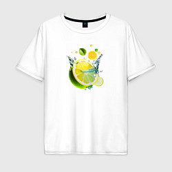 Футболка оверсайз мужская Лимонный спрей, цвет: белый