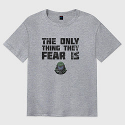 Футболка оверсайз мужская The only thing they fear is you doom slayer, цвет: меланж