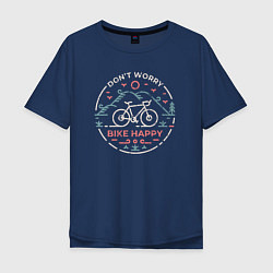 Мужская футболка оверсайз Dont worry bike happy
