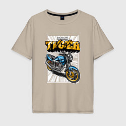 Мужская футболка оверсайз Мотоцикл Honda Tiger