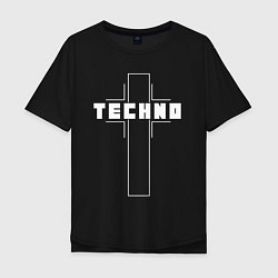 Мужская футболка оверсайз Techno крест