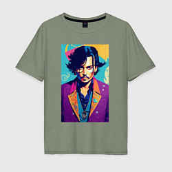 Футболка оверсайз мужская Johnny Depp - celebrity, цвет: авокадо