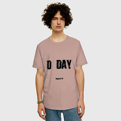 Футболка оверсайз мужская D DAY Agust D, цвет: пыльно-розовый — фото 2