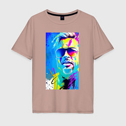 Мужская футболка оверсайз Brad Pitt - sketch - pop art