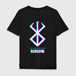 Футболка оверсайз мужская Символ Berserk в стиле glitch, цвет: черный