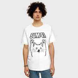 Футболка оверсайз мужская Sum41 - rock cat, цвет: белый — фото 2