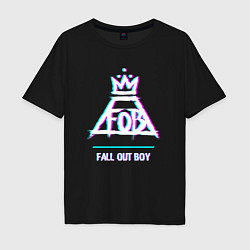 Мужская футболка оверсайз Fall Out Boy glitch rock