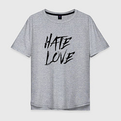 Мужская футболка оверсайз Hate love Face