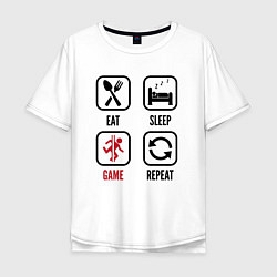 Мужская футболка оверсайз Eat - sleep - Portal - repeat