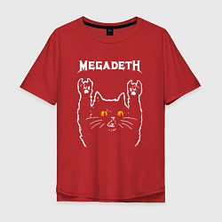 Футболка оверсайз мужская Megadeth rock cat, цвет: красный