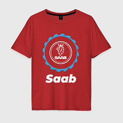 Футболка оверсайз мужская Saab в стиле Top Gear, цвет: красный