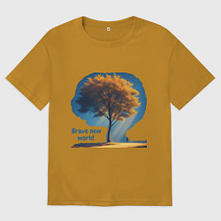 Футболка оверсайз мужская Дивный новый мир, цвет: горчичный
