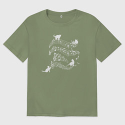 Мужская футболка оверсайз Music cats