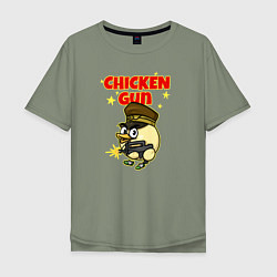 Мужская футболка оверсайз Chicken Gun - игра