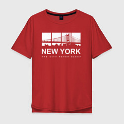 Футболка оверсайз мужская Нью-Йорк Сити, цвет: красный
