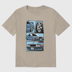 Футболка оверсайз мужская Mercedes-Benz 190E V1, цвет: миндальный