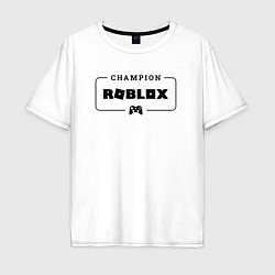 Мужская футболка оверсайз Roblox gaming champion: рамка с лого и джойстиком