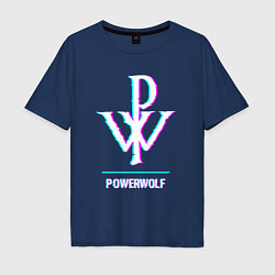 Мужская футболка оверсайз Powerwolf glitch rock