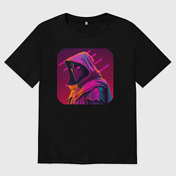 Футболка оверсайз мужская Киберпанк ассасин, цвет: черный