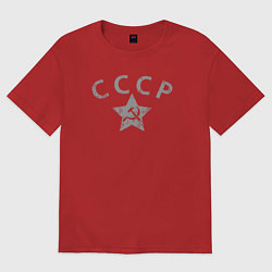 Футболка оверсайз мужская СССР grey, цвет: красный