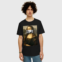 Футболка оверсайз мужская Мона Лиза Да Винчи, цвет: черный — фото 2