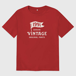 Футболка оверсайз мужская 1991 подлинный винтаж - оригинальные детали, цвет: красный