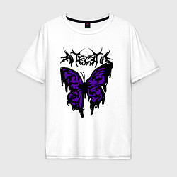 Мужская футболка оверсайз Gothic black butterfly
