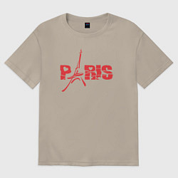 Футболка оверсайз мужская Paris love, цвет: миндальный