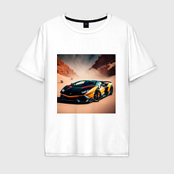 Футболка оверсайз мужская Lamborghini Aventador, цвет: белый