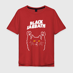 Мужская футболка оверсайз Black Sabbath rock cat