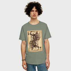 Футболка оверсайз мужская Fable III Воин бездны, валет крести, цвет: авокадо — фото 2