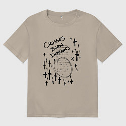 Мужская футболка оверсайз Crosses burn demons