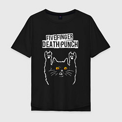 Мужская футболка оверсайз Five Finger Death Punch rock cat