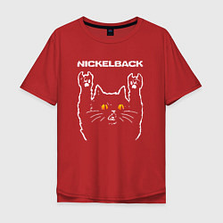 Мужская футболка оверсайз Nickelback rock cat