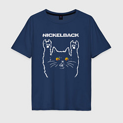 Мужская футболка оверсайз Nickelback rock cat