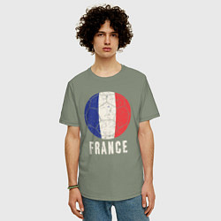 Футболка оверсайз мужская Футбол Франции, цвет: авокадо — фото 2