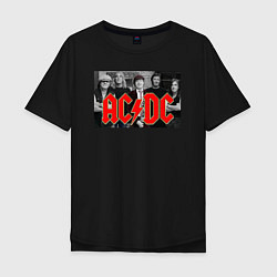 Футболка оверсайз мужская AC DC metal, цвет: черный