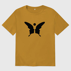 Футболка оверсайз мужская Бабочка обман зрения, цвет: горчичный