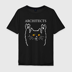 Мужская футболка оверсайз Architects rock cat
