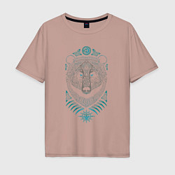 Мужская футболка оверсайз Русский медведь - славянский символ