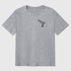 Мужская футболка оверсайз Чертёж АПС Автоматический Пистолет Стечкина