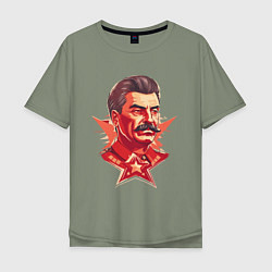Мужская футболка оверсайз Граффити Сталин