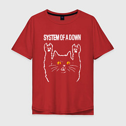 Мужская футболка оверсайз System of a Down rock cat
