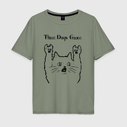 Мужская футболка оверсайз Three Days Grace - rock cat
