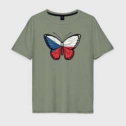 Мужская футболка оверсайз Чехия бабочка