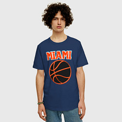 Футболка оверсайз мужская Miami ball, цвет: тёмно-синий — фото 2